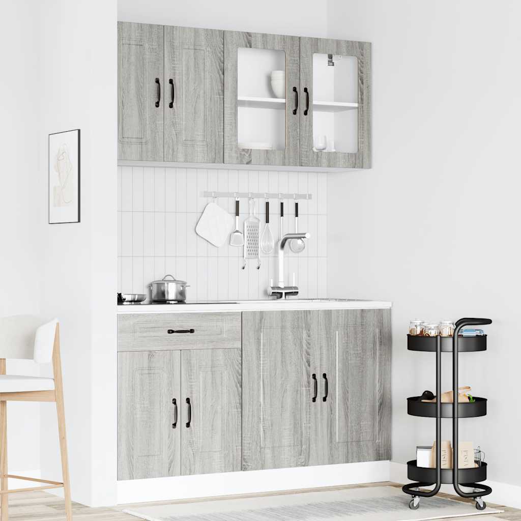Σετ Ντουλάπια Κουζίνας 4 Τεμαχίων Kalmar Επεξεργασμένο Ξύλο - Pakobazaar