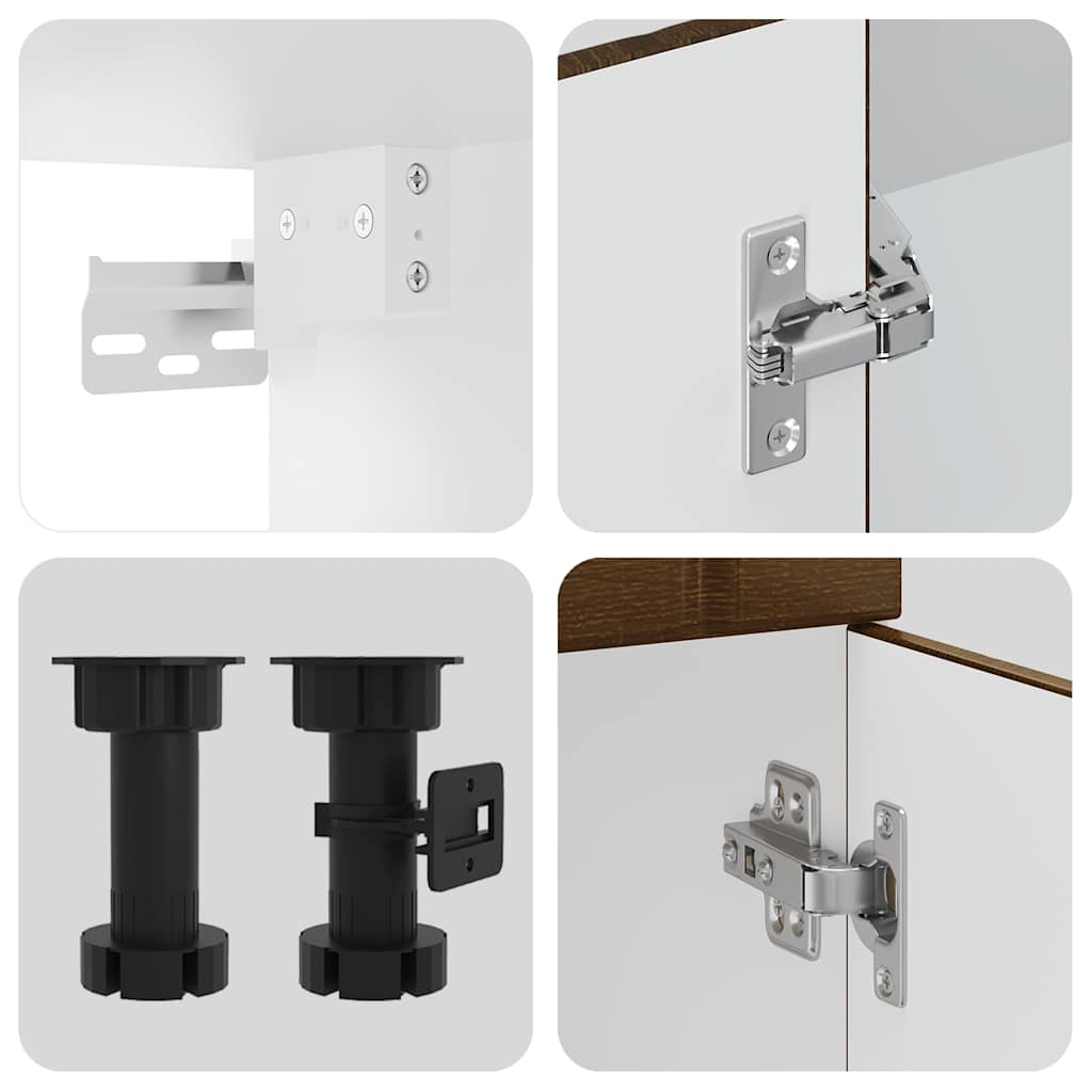 Σετ Ντουλαπιών Κουζίνας 11 τεμαχίων "Lucca" Καφέ Δρυς από Τεχνητό Ξύλο - Pakobazaar