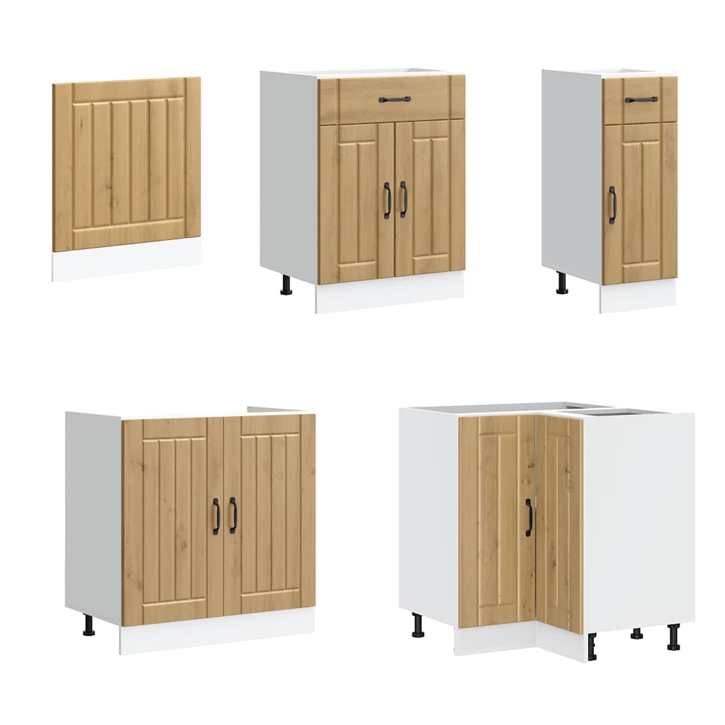 Σετ Ντουλάπια Κουζίνας 11 τεμ. Lucca Αρτισιανή Δρυς Επεξ. Ξύλο