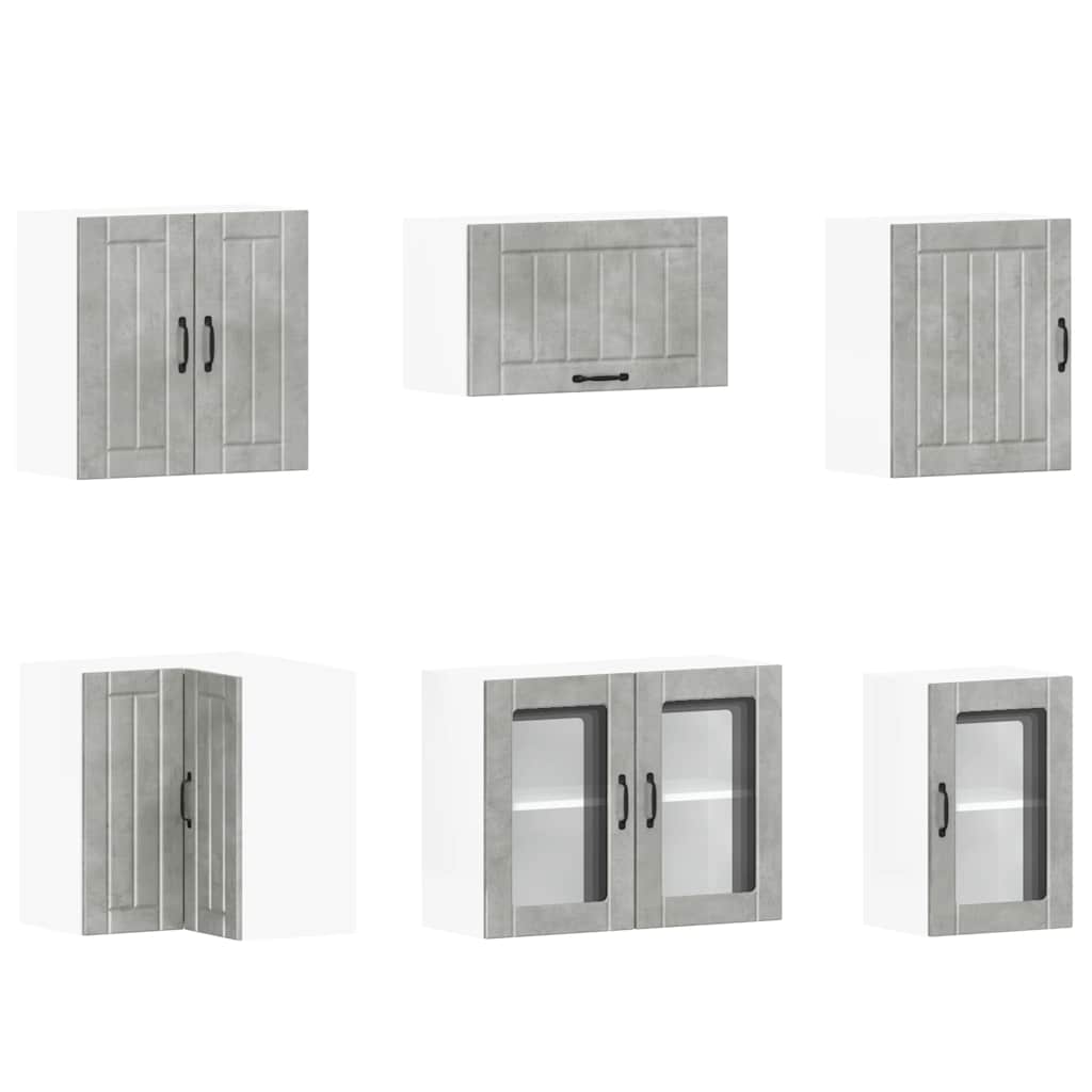 Σετ Ντουλάπια Κουζίνας 11 τεμ. Lucca Γκρι Σκυροδ. Επεξ. Ξύλο