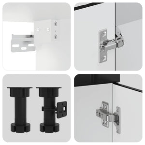 14 Piece Kitchen Cabinet Set "Lucca" Μαύρο κατασκευασμένο ξύλο - Pakobazaar