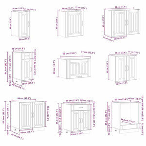 14 Piece Kitchen Cabinet Set "Lucca" Μαύρο κατασκευασμένο ξύλο - Pakobazaar