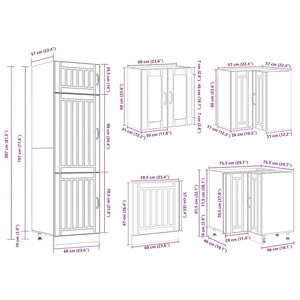 14 Piece Kitchen Cabinet Set "Lucca" Μαύρο κατασκευασμένο ξύλο - Pakobazaar