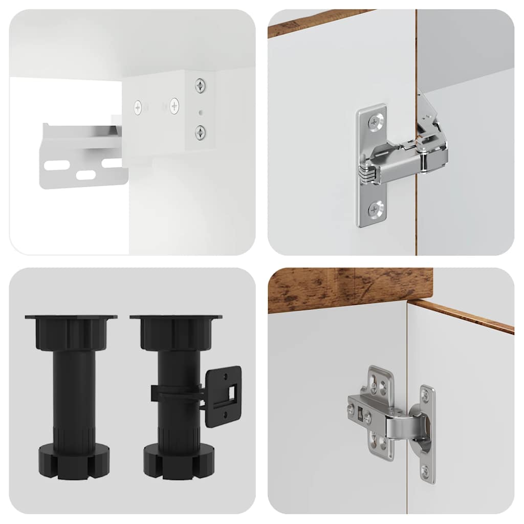 Σετ Ντουλάπια Κουζίνας 14 τεμ. Lucca Παλαιού Ξύλου Επεξ. Ξύλο