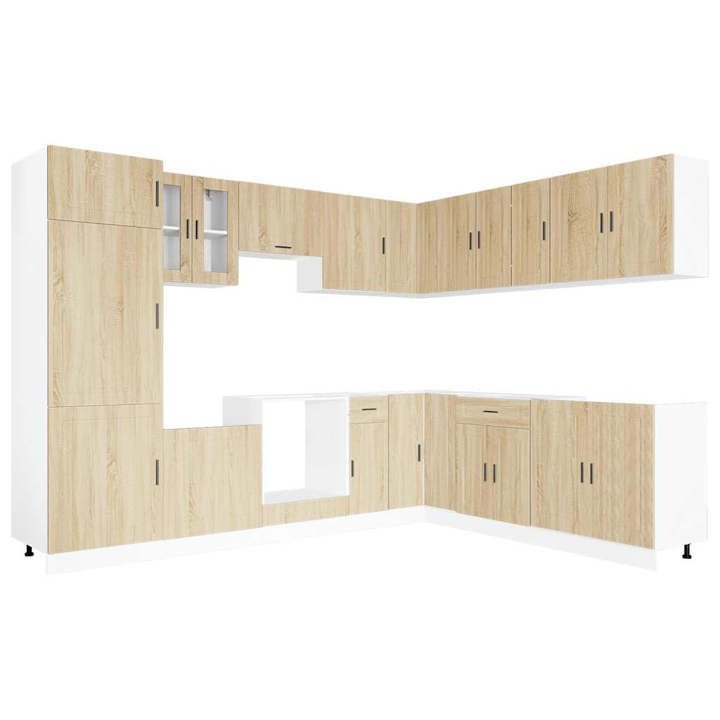 Σετ Ντουλάπια Κουζίνας 14 Τεμαχίων Porto Επεξεργασμένο Ξύλο - Pakobazaar