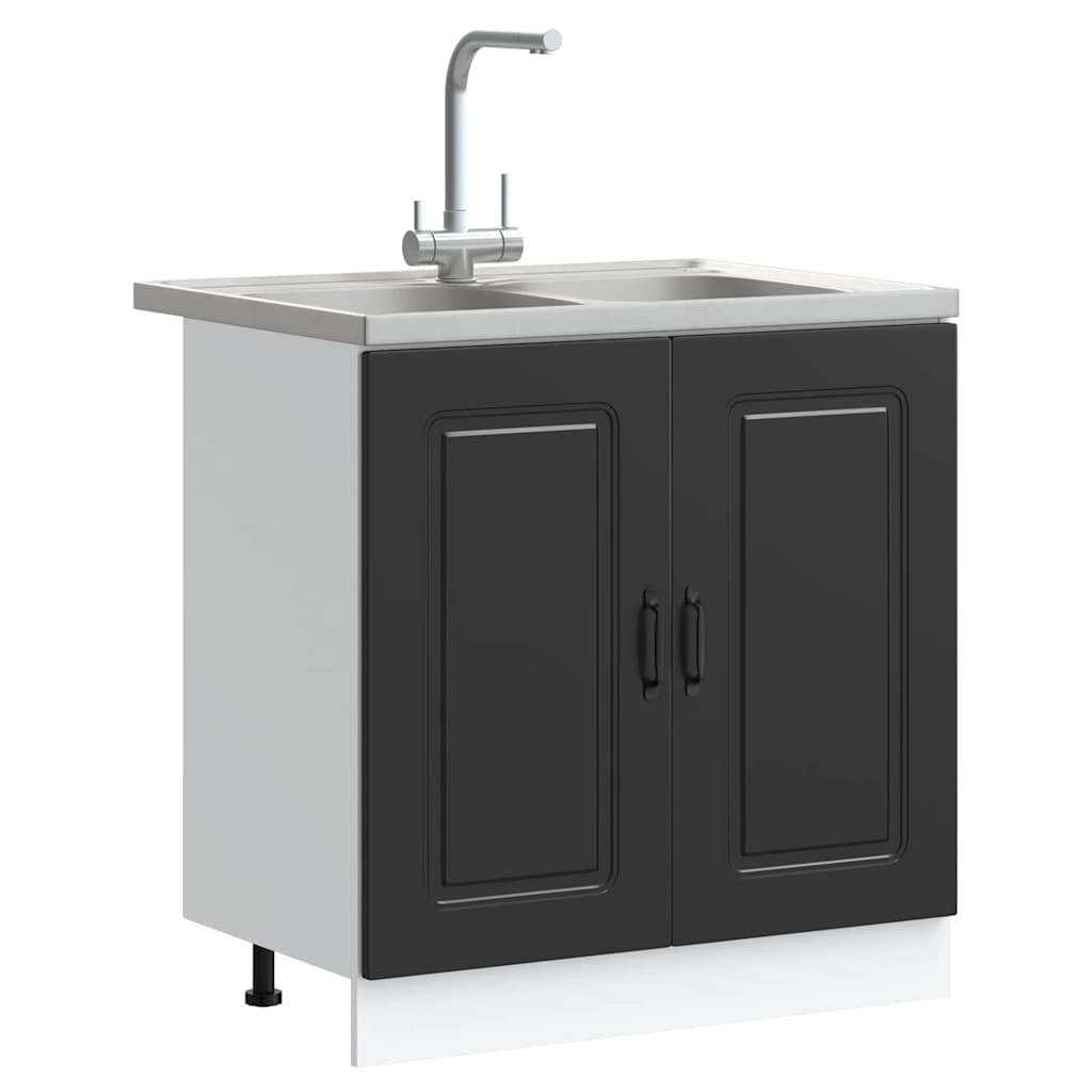 Ντουλάπα Κουζίνας με αποθήκευση Kalmar Μαύρο 80 x 46 x 81,5 εκ - Pakobazaar