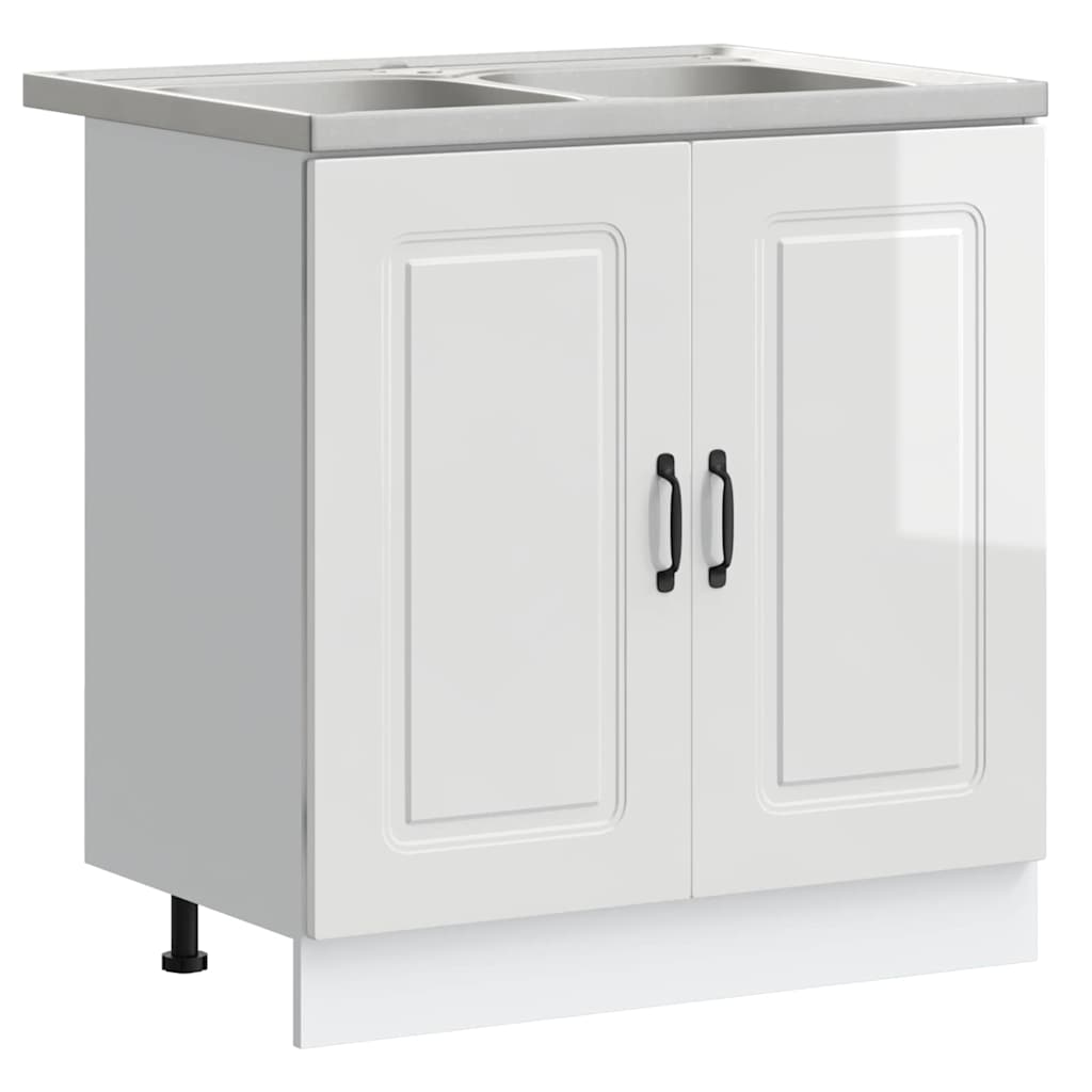 Ντουλάπα Κουζίνας Kalmar Γυαλιστερό Λευκό 80 x 46 x 81,5 εκ - Pakobazaar