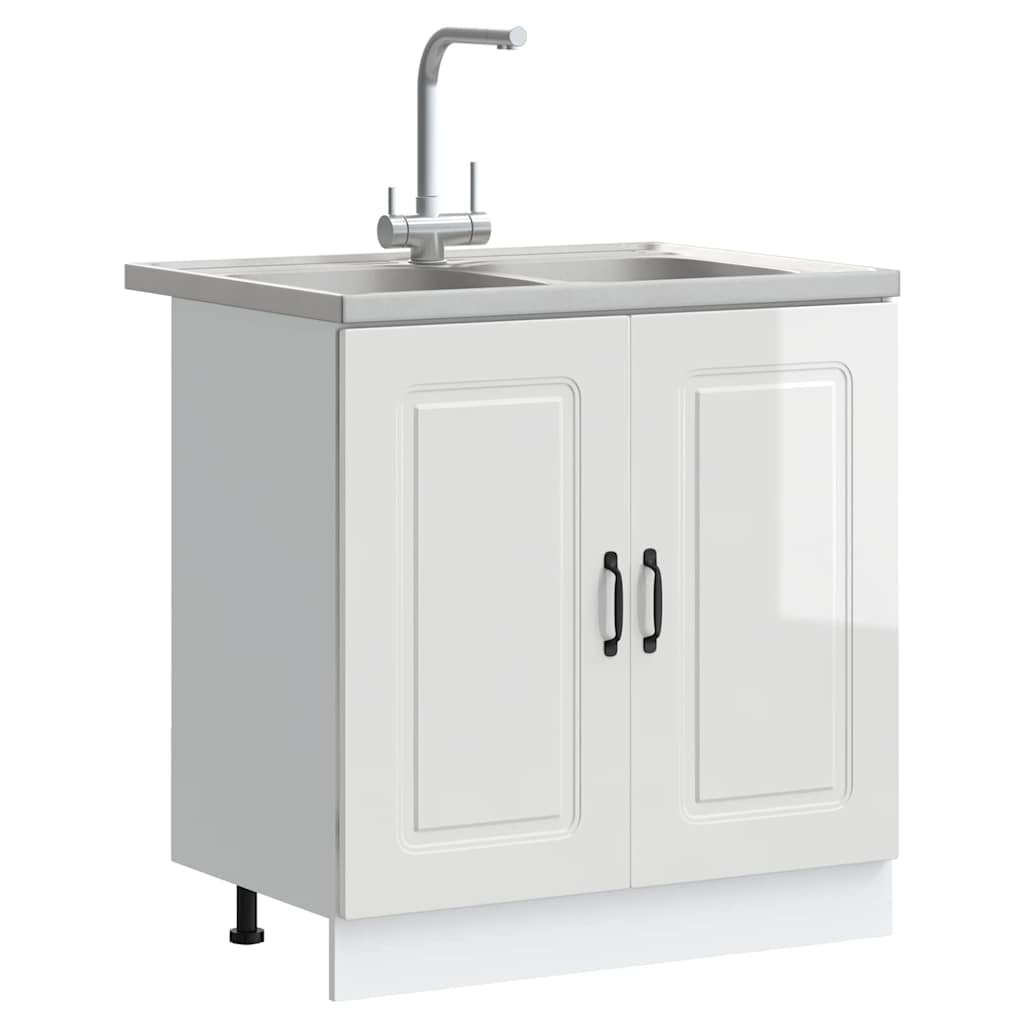 Ντουλάπα Κουζίνας Kalmar Γυαλιστερό Λευκό 80 x 46 x 81,5 εκ - Pakobazaar