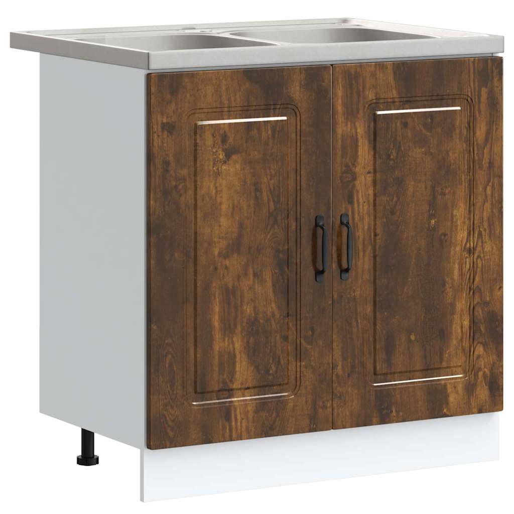 Ντουλάπα Κουζίνας με πόρτα Kalmar 2 pcs Καφέ 80 x 46 x 81.5 εκ