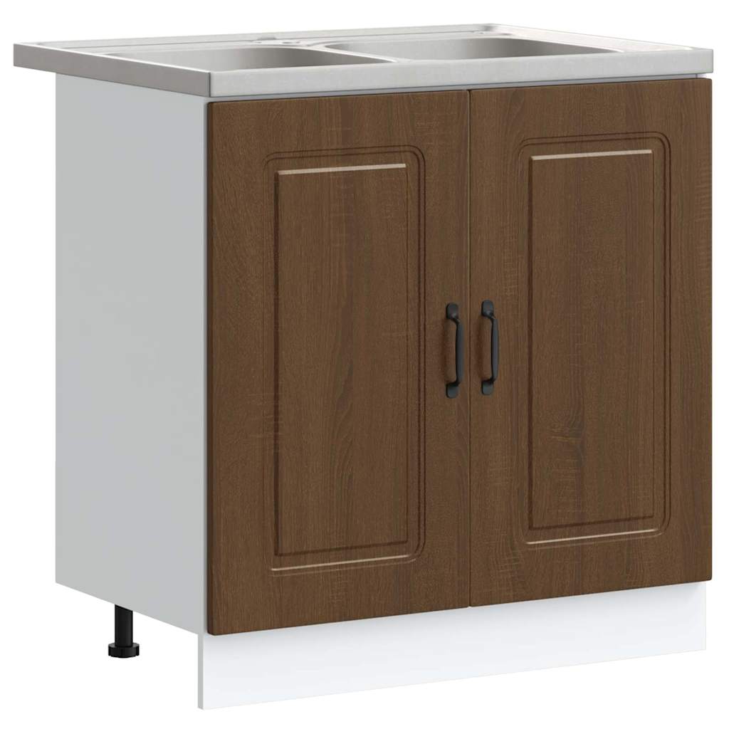 Ντουλάπα Κουζίνας με πόρτα Kalmar Καφέ δρυς 80 x 46 x 81,5 εκ