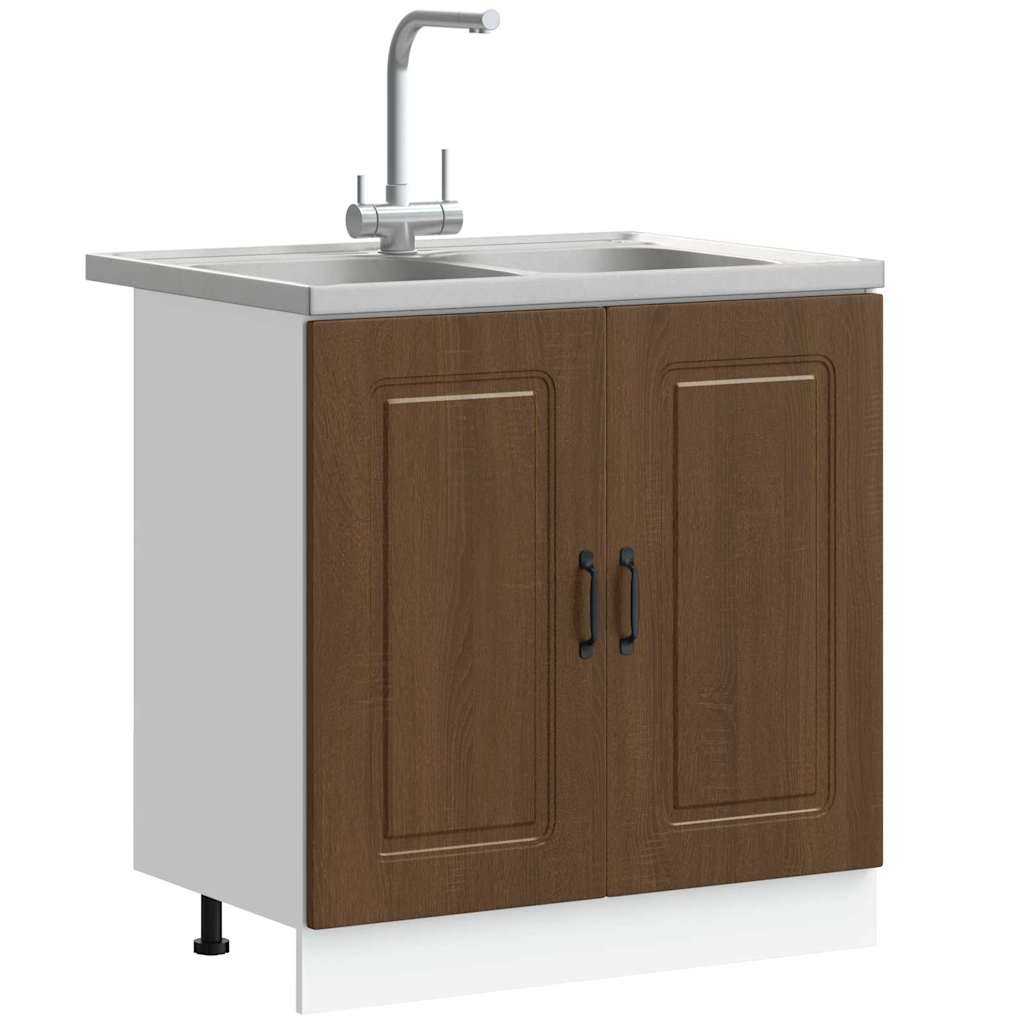 Ντουλάπα Κουζίνας με πόρτα Kalmar Καφέ δρυς 80 x 46 x 81,5 εκ