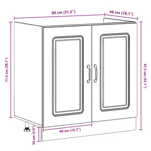 Ντουλάπα Κουζίνας Kalmar Καφέ δρυς 80 x 46 x 81,5 εκ