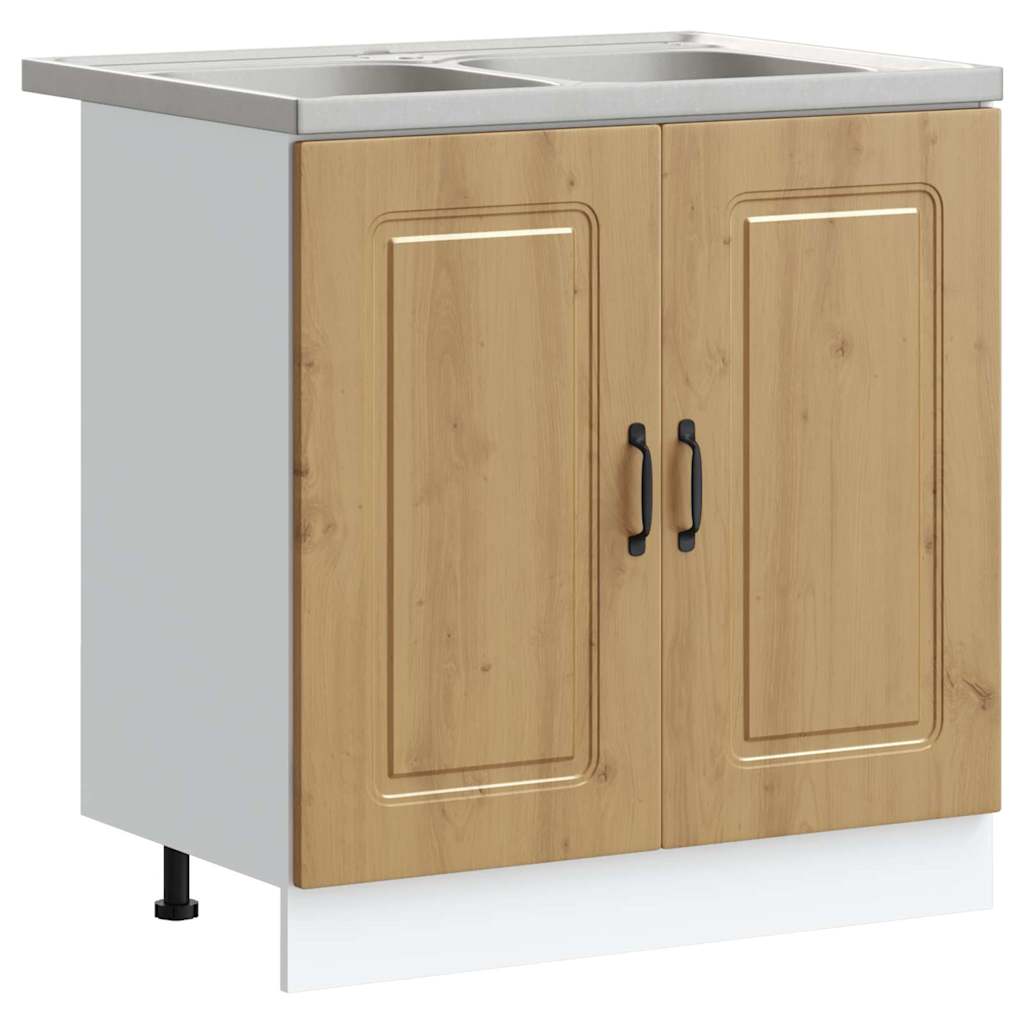 Ντουλάπα Κουζίνας με πόρτα Kalmar Artisan Oak 80 x 46 x 81,5 εκ - Pakobazaar