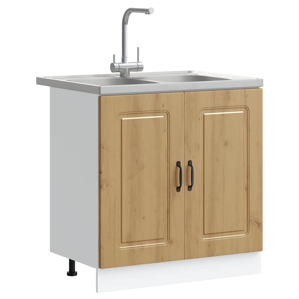 Ντουλάπα Κουζίνας με πόρτα Kalmar Artisan Oak 80 x 46 x 81,5 εκ - Pakobazaar