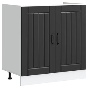 Βάση νιπτήρα με αποθήκευση Lucca 2 pcs Μαύρο Επεξεργασμένο ξύλο - Pakobazaar