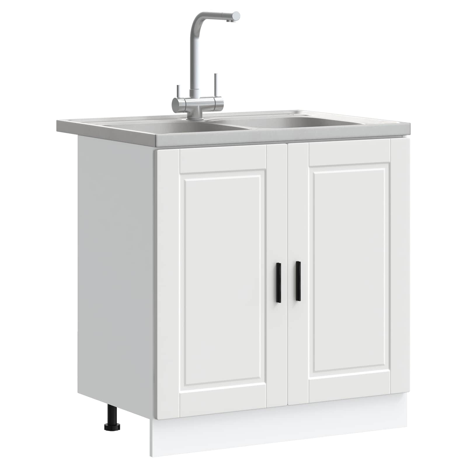 Βάση νιπτήρα με αποθήκευση Porto 2 pcs Λευκό Επεξεργασμένο ξύλο - Pakobazaar