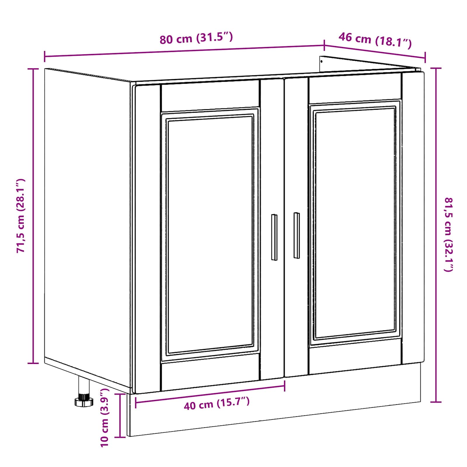 Βάση νιπτήρα με αποθήκευση Porto 2 pcs Λευκό Επεξεργασμένο ξύλο - Pakobazaar