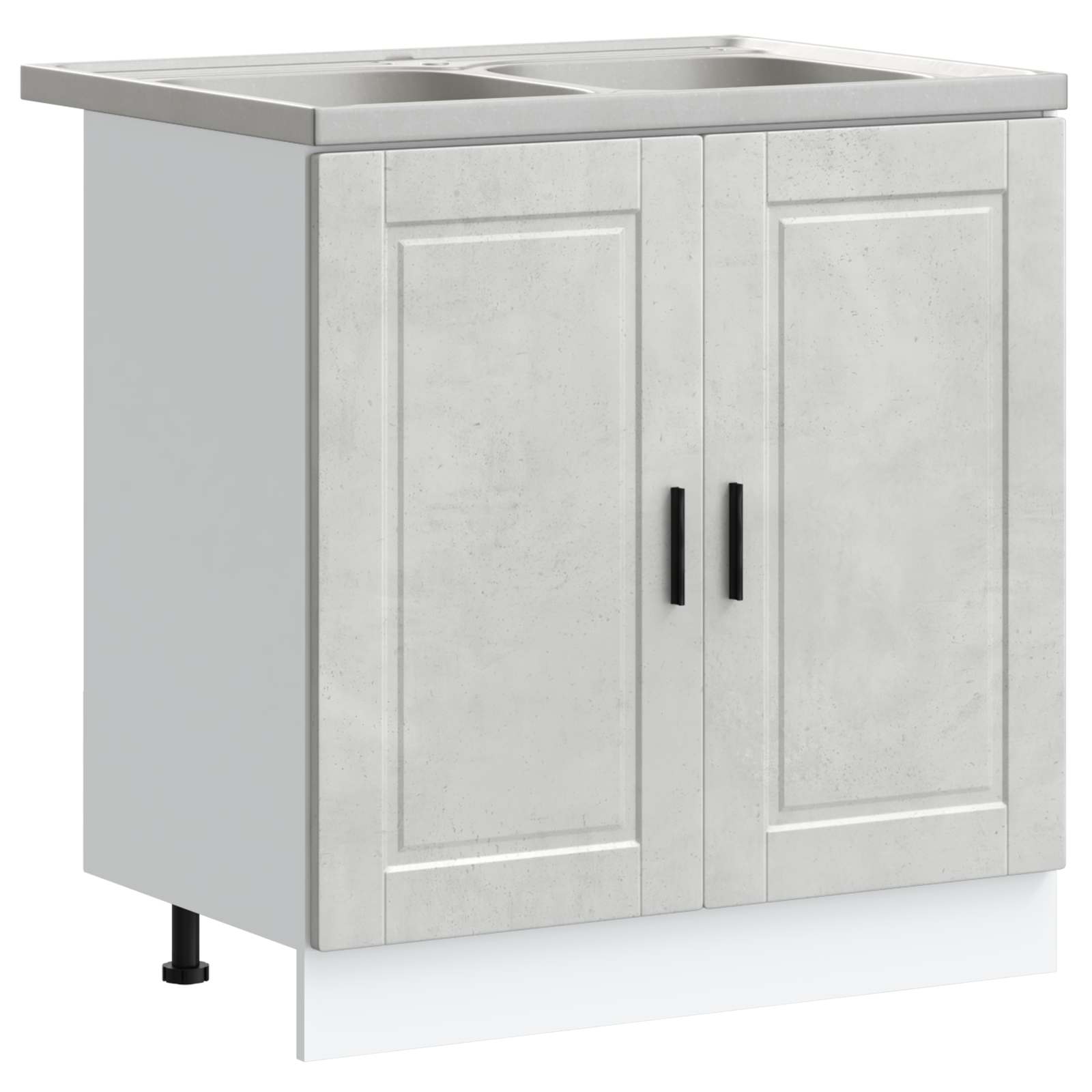 Βάση νιπτήρα με αποθήκευση Porto 2 pcs Γκρι Επεξεργασμένο ξύλο - Pakobazaar