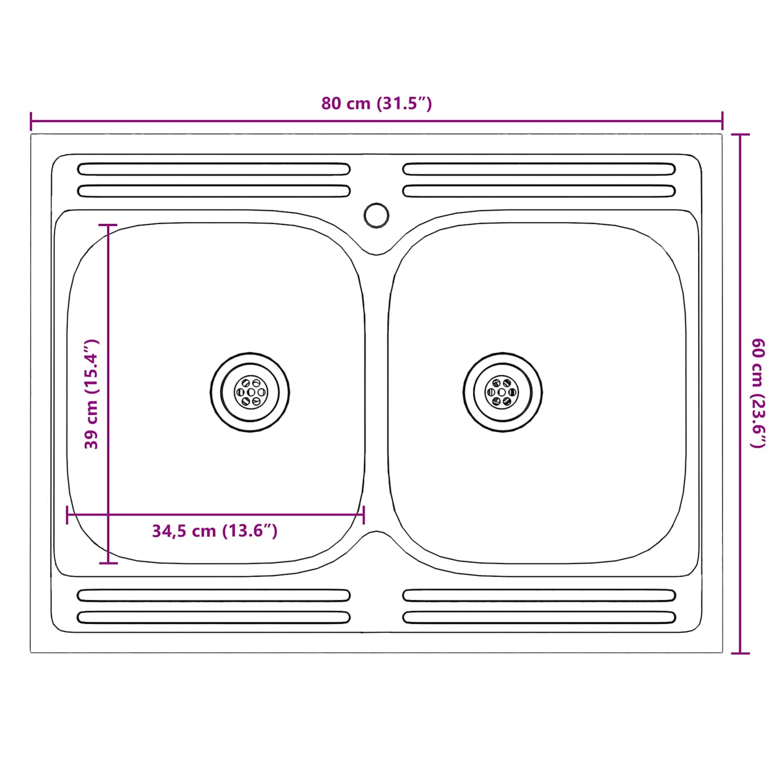 Βάση νιπτήρα με αποθήκευση Porto 2 pcs Καφέ Επεξεργασμένο ξύλο - Pakobazaar