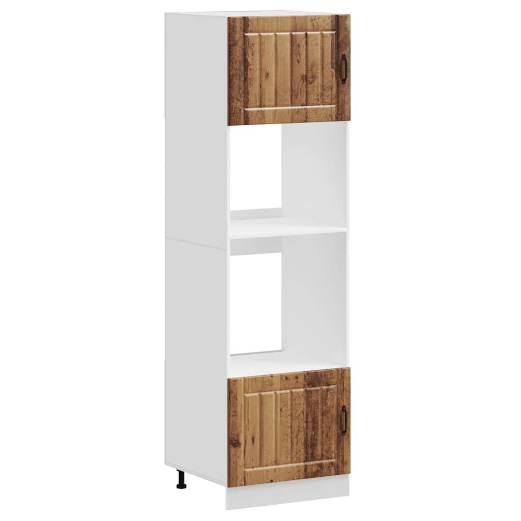 Ντουλάπια Φούρνου 2 τεμ. "Lucca" από Παλιό Ξύλο Μηχανικής Επεξεργασίας