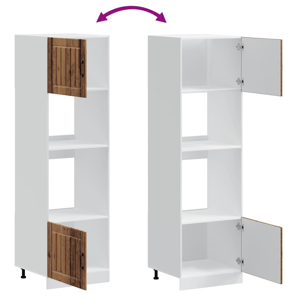 Ντουλάπια Φούρνου 2 τεμ. "Lucca" από Παλιό Ξύλο Μηχανικής Επεξεργασίας