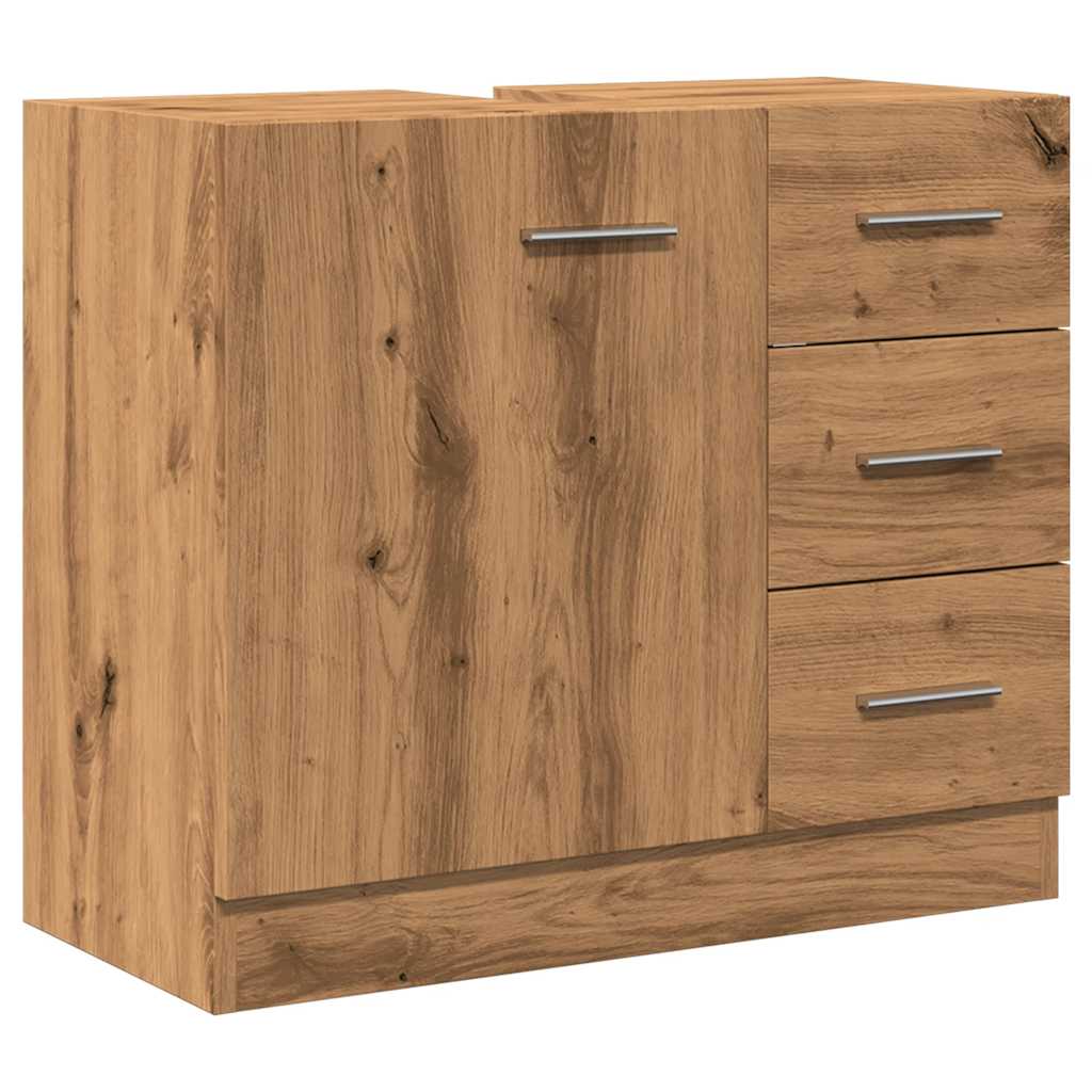 Ντουλάπι Νιπτήρα Αρτισιανή Δρυς 63x30x54 εκ Επεξεργασμένο Ξύλο