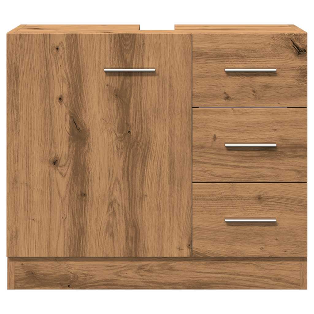 Ντουλάπι Νιπτήρα Αρτισιανή Δρυς 63x30x54 εκ Επεξεργασμένο Ξύλο