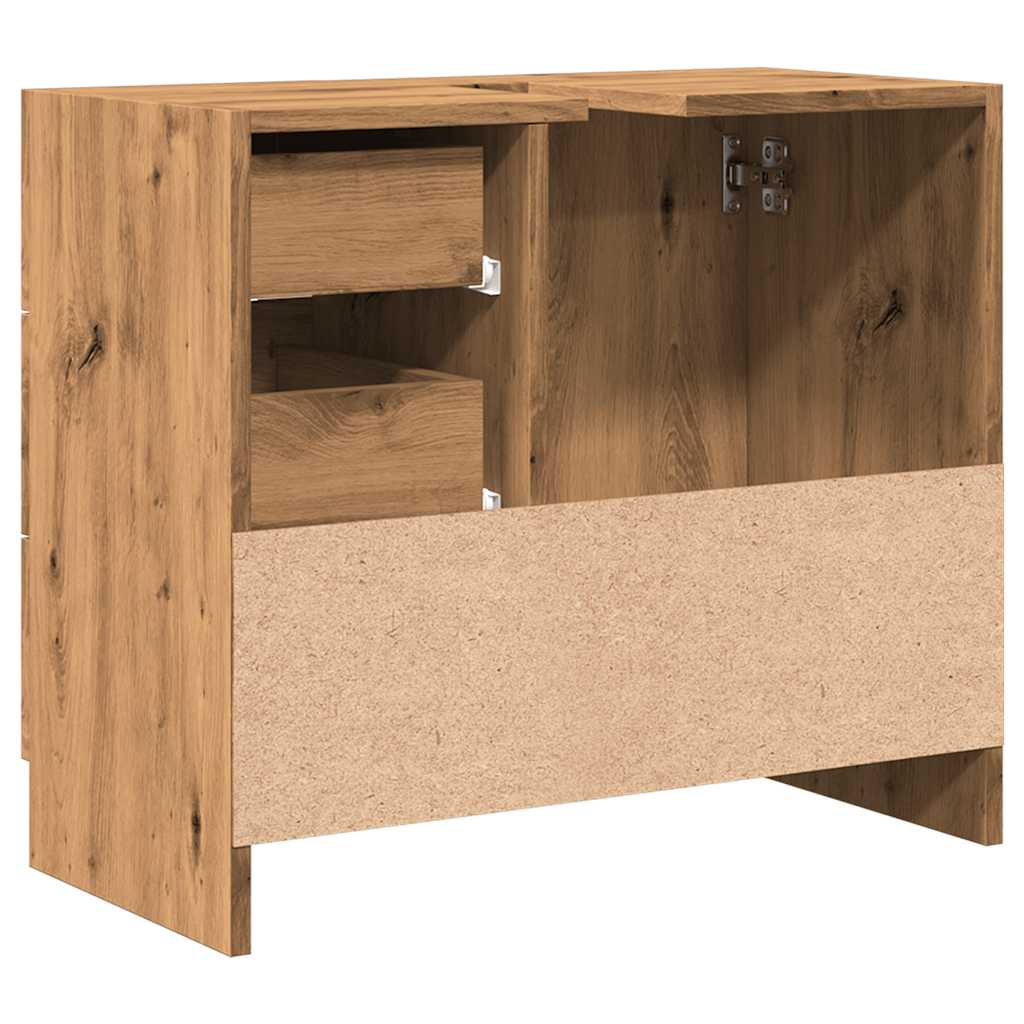 Ντουλάπι Νιπτήρα Αρτισιανή Δρυς 63x30x54 εκ Επεξεργασμένο Ξύλο