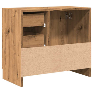 Ντουλάπι Νιπτήρα Αρτισιανή Δρυς 63x30x54 εκ Επεξεργασμένο Ξύλο