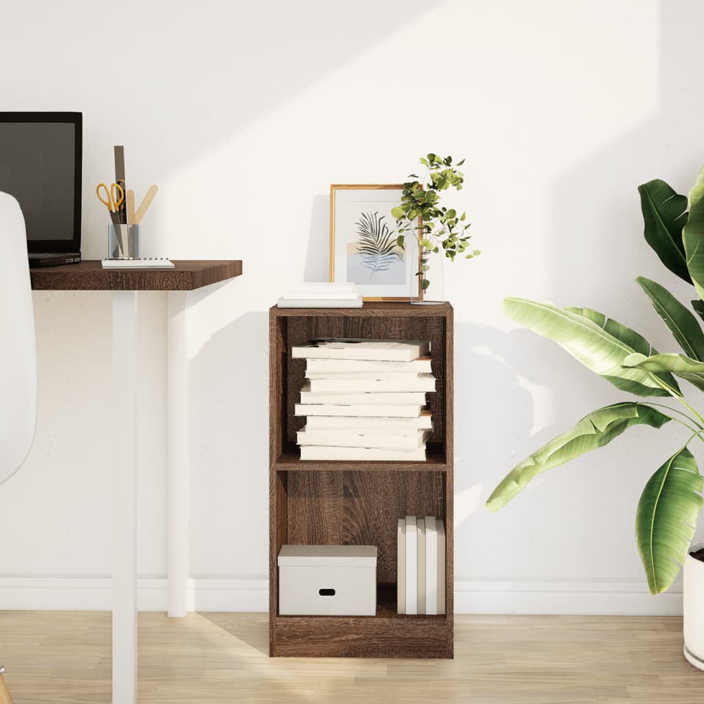 Βιβλιοθήκη Καφέ Δρυς 40x24x76 εκ. από Επεξεργασμένο Ξύλο - Pakobazaar