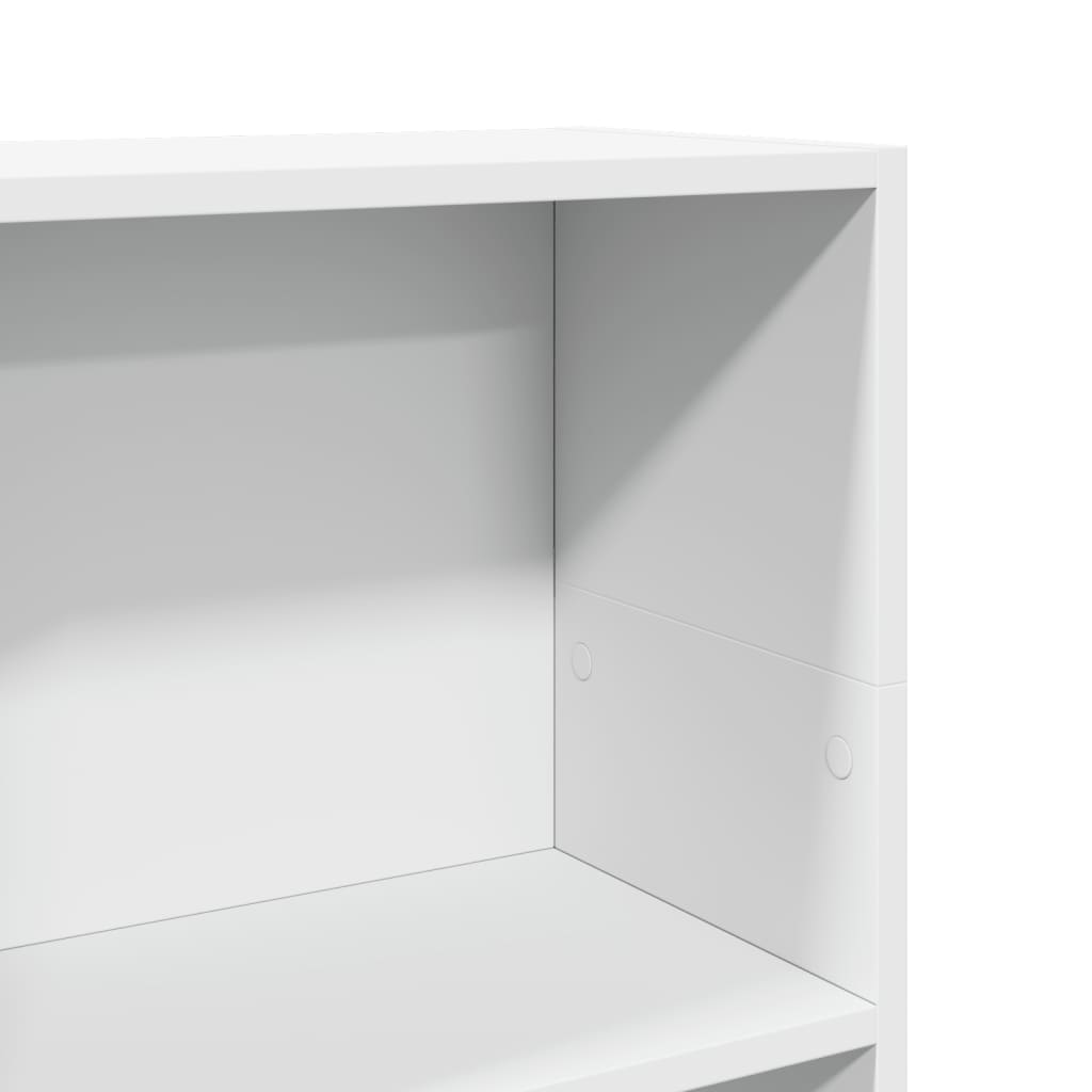 Βιβλιοθήκη Λευκή 40x24x109 εκ. από Επεξεργασμένο Ξύλο