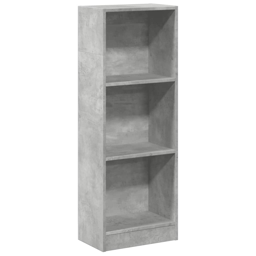 Βιβλιοθήκη Γκρι Σκυροδέματος 40x24x109 εκ. Επεξεργ. Ξύλο