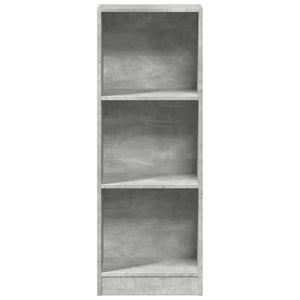 Βιβλιοθήκη Γκρι Σκυροδέματος 40x24x109 εκ. Επεξεργ. Ξύλο