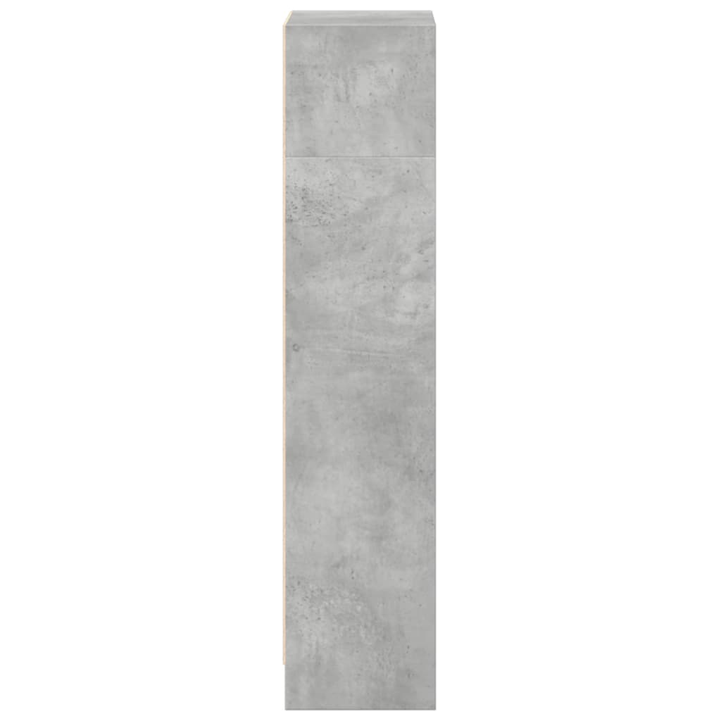 Βιβλιοθήκη Γκρι Σκυροδέματος 40x24x109 εκ. Επεξεργ. Ξύλο