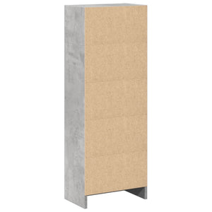 Βιβλιοθήκη Γκρι Σκυροδέματος 40x24x109 εκ. Επεξεργ. Ξύλο