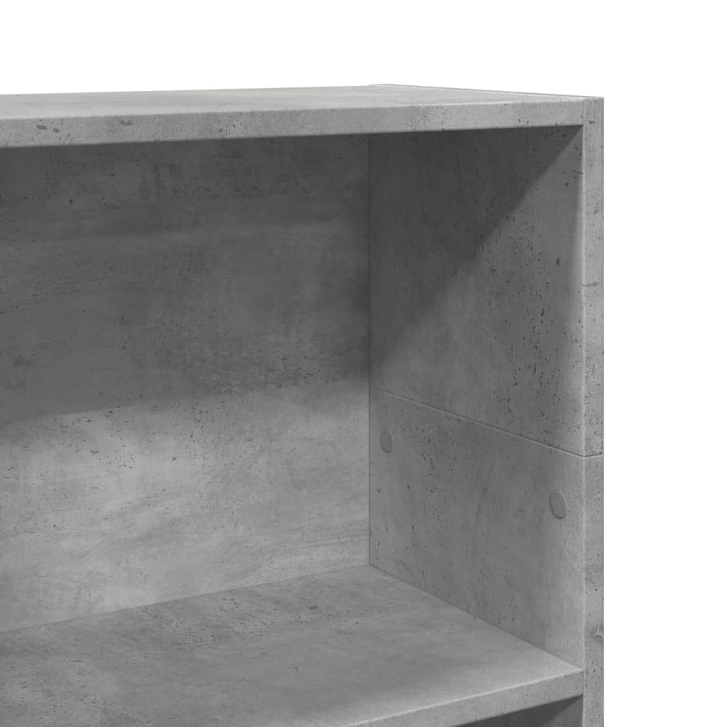 Βιβλιοθήκη Γκρι Σκυροδέματος 40x24x109 εκ. Επεξεργ. Ξύλο