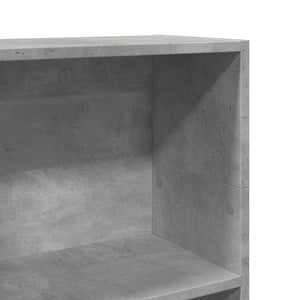Βιβλιοθήκη Γκρι Σκυροδέματος 40x24x109 εκ. Επεξεργ. Ξύλο