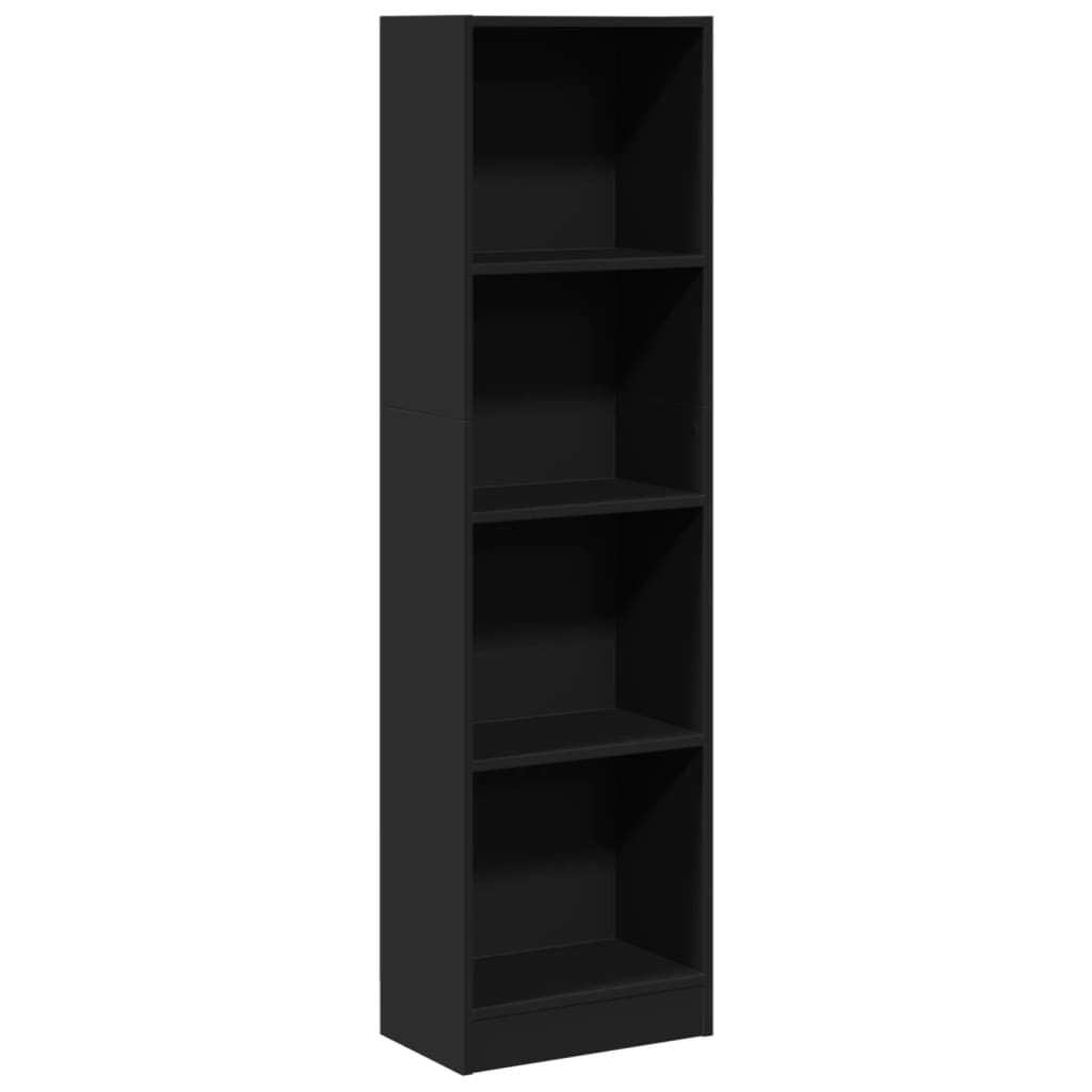 Βιβλιοθήκη Μαύρη 40x24x143 εκ. από Επεξεργασμένο Ξύλο - Pakobazaar