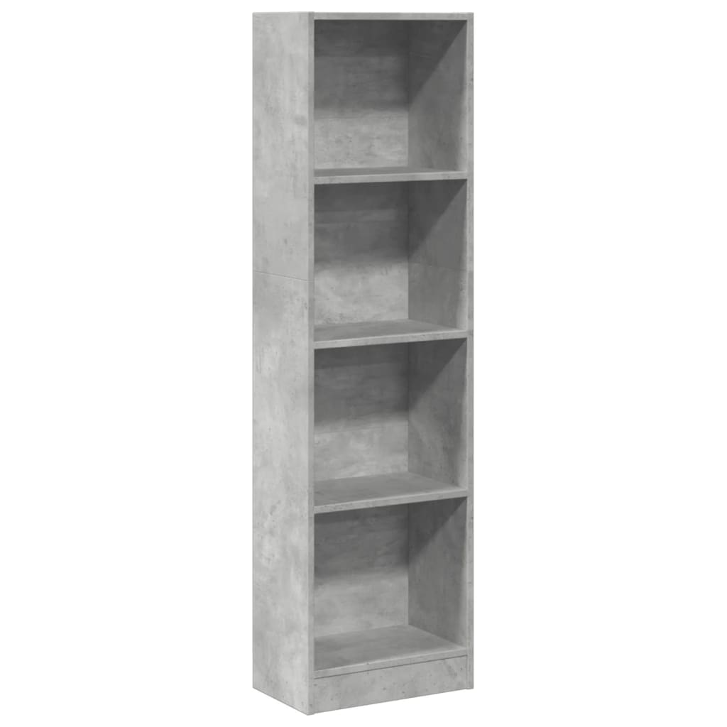 Βιβλιοθήκη Γκρι Σκυροδέματος 40x24x143 εκ. Επεξεργ. Ξύλο - Pakobazaar