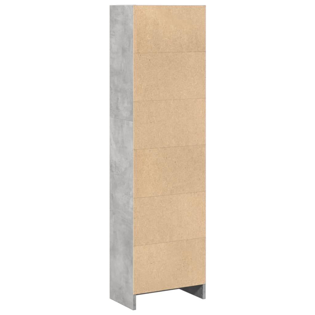 Βιβλιοθήκη Γκρι Σκυροδέματος 40x24x143 εκ. Επεξεργ. Ξύλο - Pakobazaar