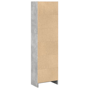Βιβλιοθήκη Γκρι Σκυροδέματος 40x24x143 εκ. Επεξεργ. Ξύλο - Pakobazaar