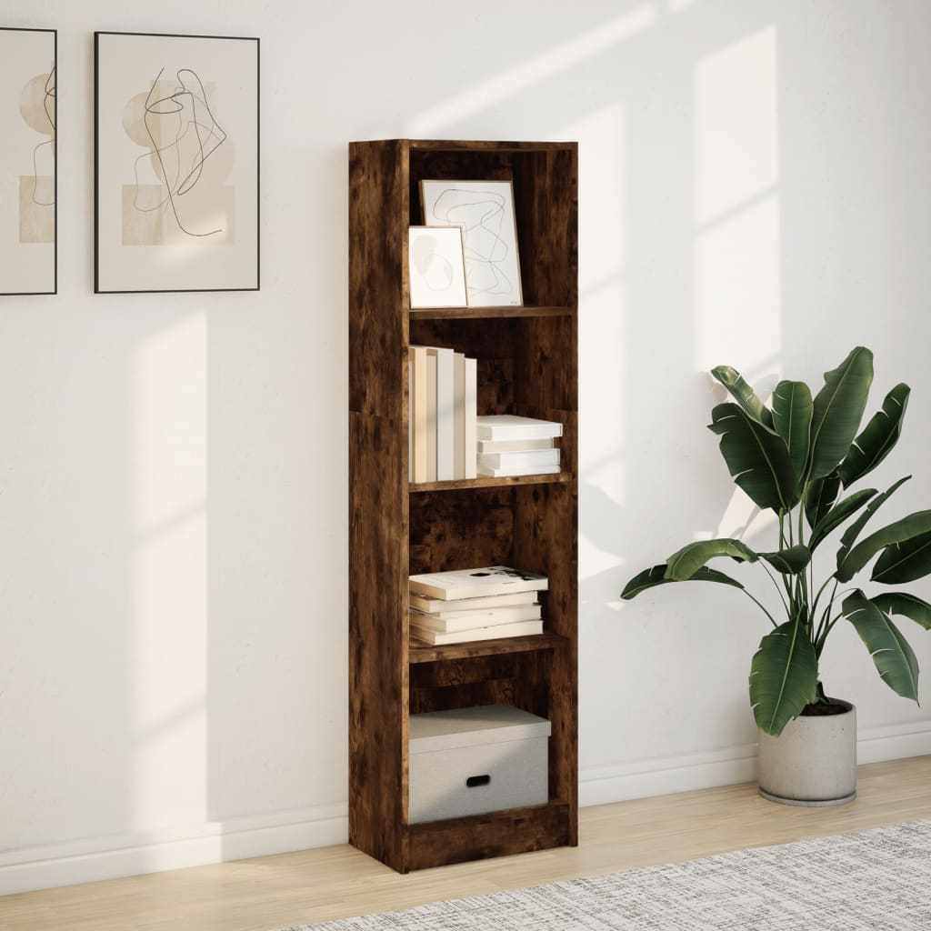 Βιβλιοθήκη Καπνιστή Δρυς 40x24x143 εκ. από Επεξεργασμένο Ξύλο - Pakobazaar