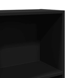 Βιβλιοθήκη Μαύρη 40x24x176 εκ. από Επεξεργασμένο Ξύλο