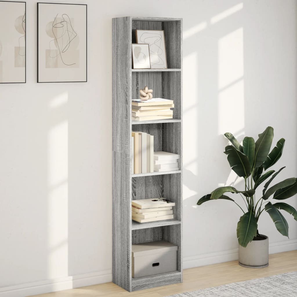 Βιβλιοθήκη Γκρι Sonoma 40x24x176 εκ. από Επεξεργασμένο Ξύλο