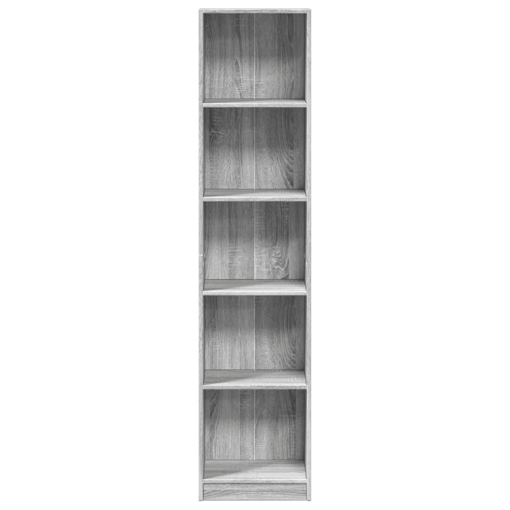 Βιβλιοθήκη Γκρι Sonoma 40x24x176 εκ. από Επεξεργασμένο Ξύλο