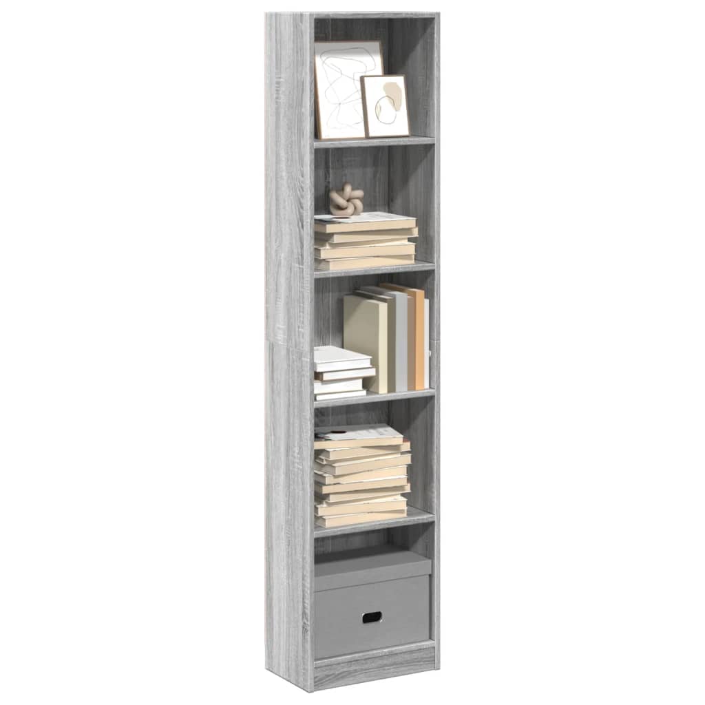 Βιβλιοθήκη Γκρι Sonoma 40x24x176 εκ. από Επεξεργασμένο Ξύλο