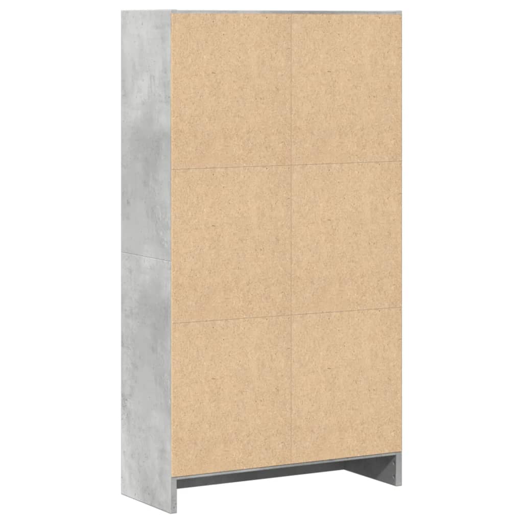 Βιβλιοθήκη Γκρι Σκυροδέματος 60x24x109 εκ. Επεξεργ. Ξύλο