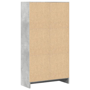 Βιβλιοθήκη Γκρι Σκυροδέματος 60x24x109 εκ. Επεξεργ. Ξύλο