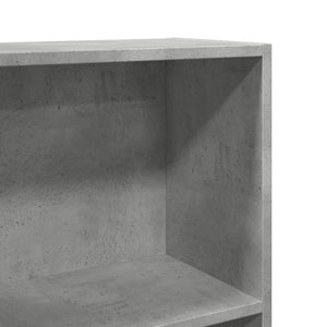 Βιβλιοθήκη Γκρι Σκυροδέματος 60x24x109 εκ. Επεξεργ. Ξύλο