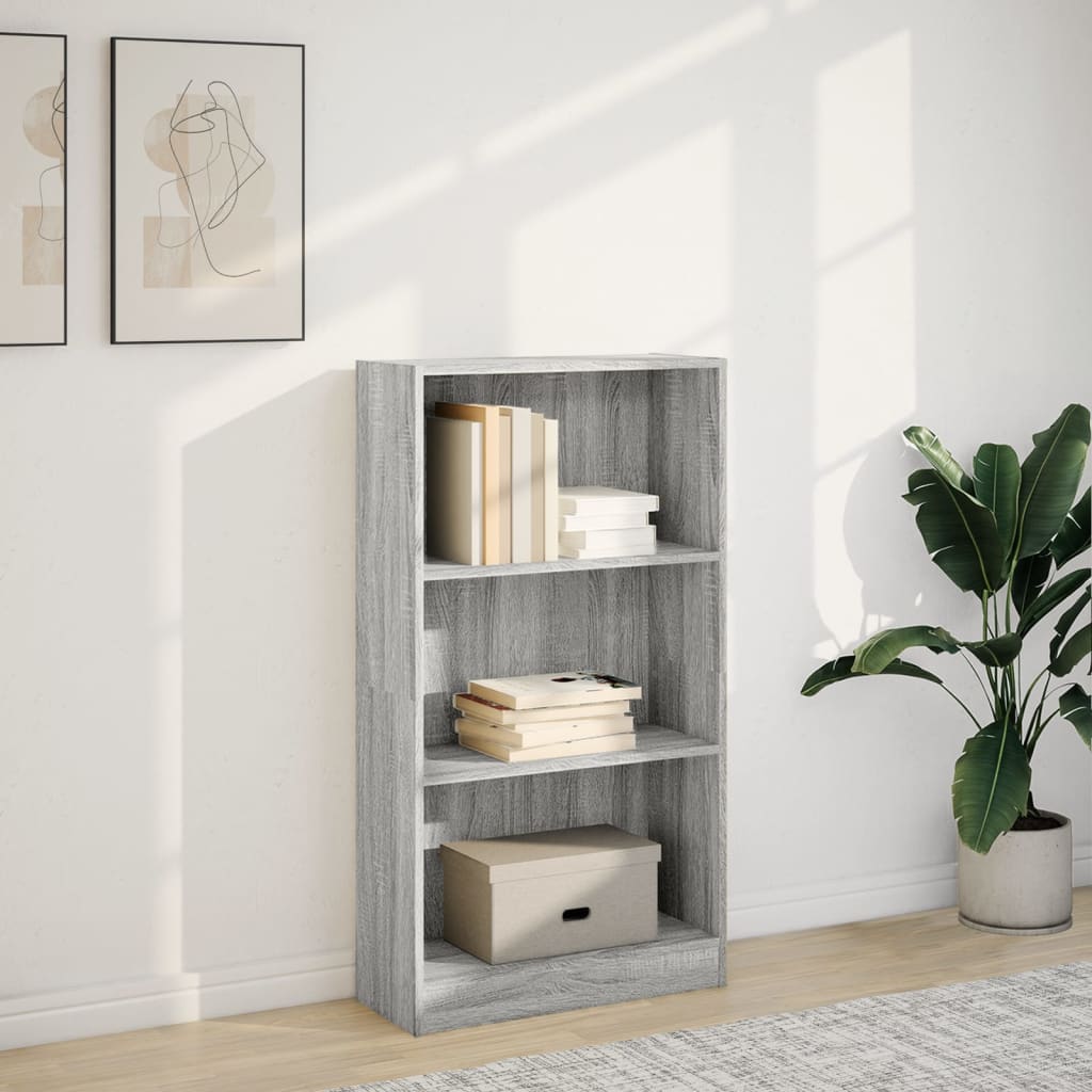 Βιβλιοθήκη Γκρι Sonoma 60x24x109 εκ. από Επεξεργ. Ξύλο - Pakobazaar
